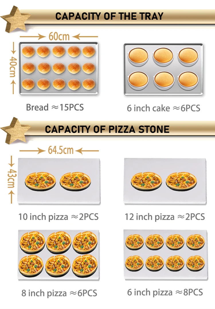 1 Deck 1 Tray Counter Temperature Control Oven Stone Gas Pizza Oven