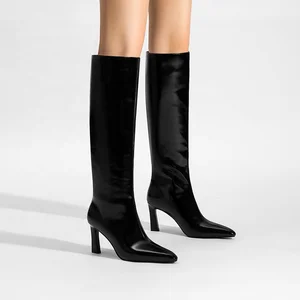 Women's Classic Knee-High Stiletto Boots with Pointed Toe Winter Party Closure Height Increasing Feature for Ladies