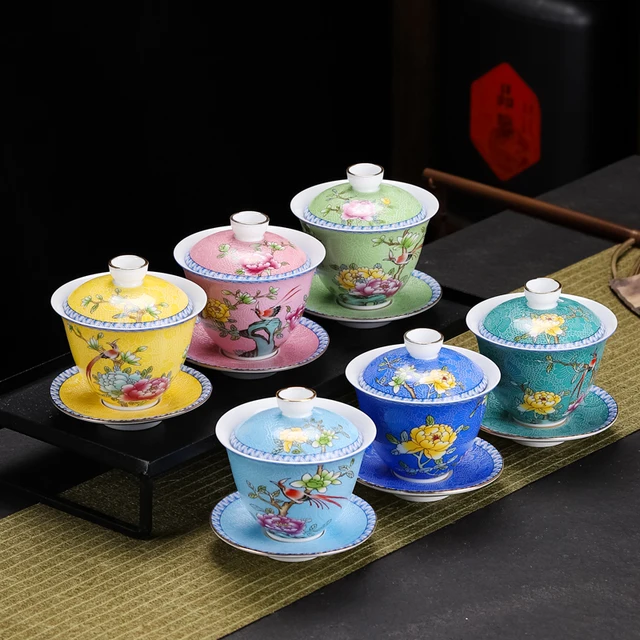 Chinese Traditional GaiWan Bone Kung Fu Tea Set Tea Cup Porcelain Bowl Ceramic Tea Bowl