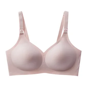 European American Cross-border Women's Cup Breastfeeding Bra Non-Rimmed Jelly Gel Pregnant Underwear Plus Size