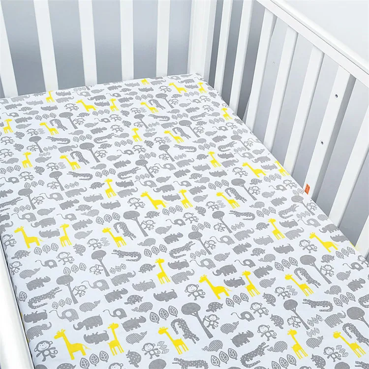 100% COTTON FITTED SHEET WITH PRINTED DESIGN FOR BABY CRIB COT COTBED JUNIOR BED