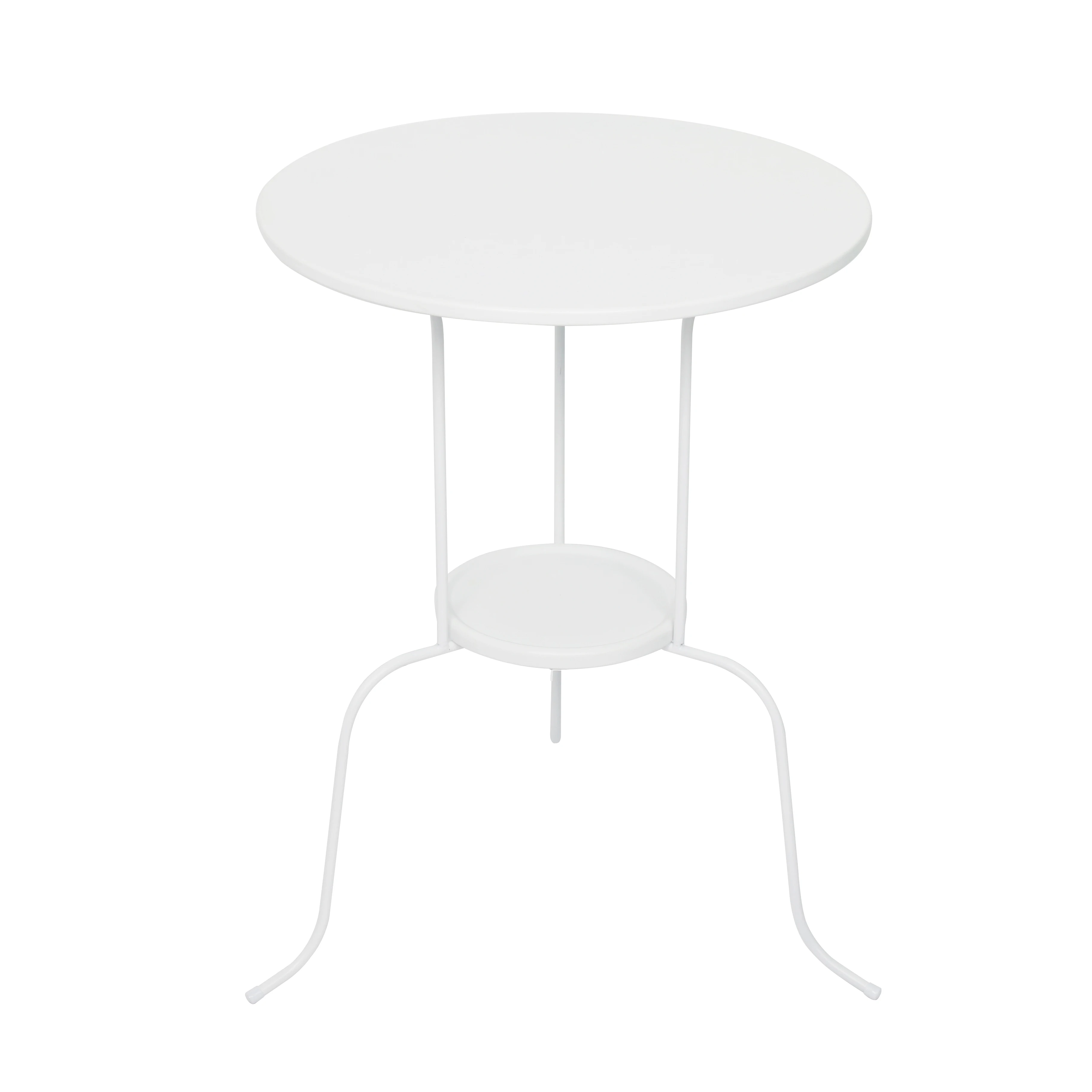 Mesa Auxiliar Redonda De Bambú Pequeña, Blanca, Mesa ... | Cuotas Sin