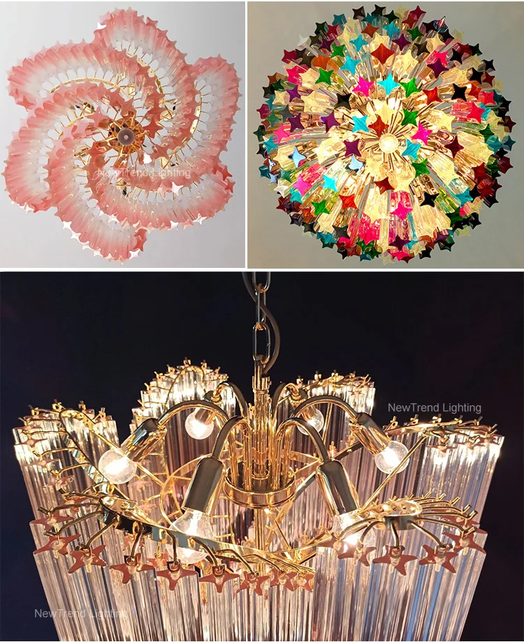 cpl 460 romantic french style murano glass chandelier  creative retro led pendant light for bedroom  dining-4