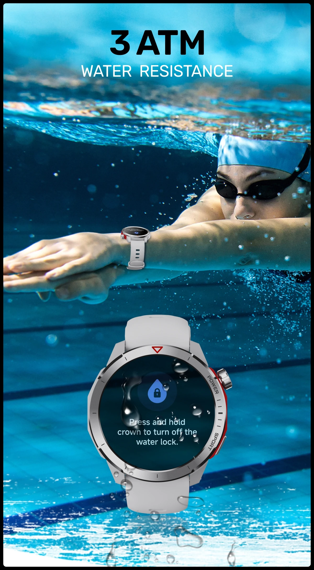 MG04  Outdoor Smart Watch 2026 GPS BT Calling 3ATM Waterproof HD AMOLED Screen Sleep Tracker Compass Smart Watch for Men