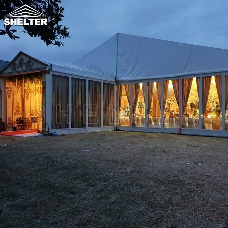 Shelter-structure Project in Indonesia 15x60m White Marquee Tent 15x40m 15x30m Transparent Tenda Roder Large Event Wedding Tent