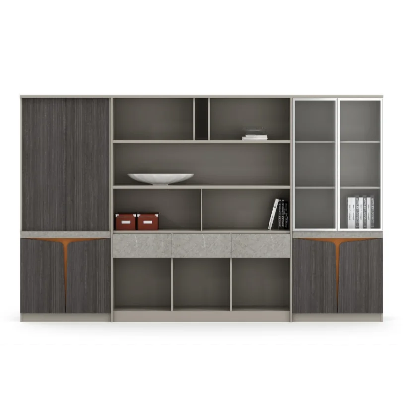 Wooden Five Layer Bookshelf High Cabinet Office File Cabinet