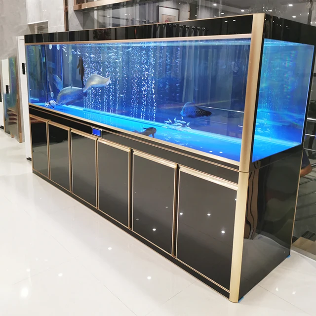 Custom indoor new design white plywood cabinet redsea arowana large seawater Marine fish tank aquarium