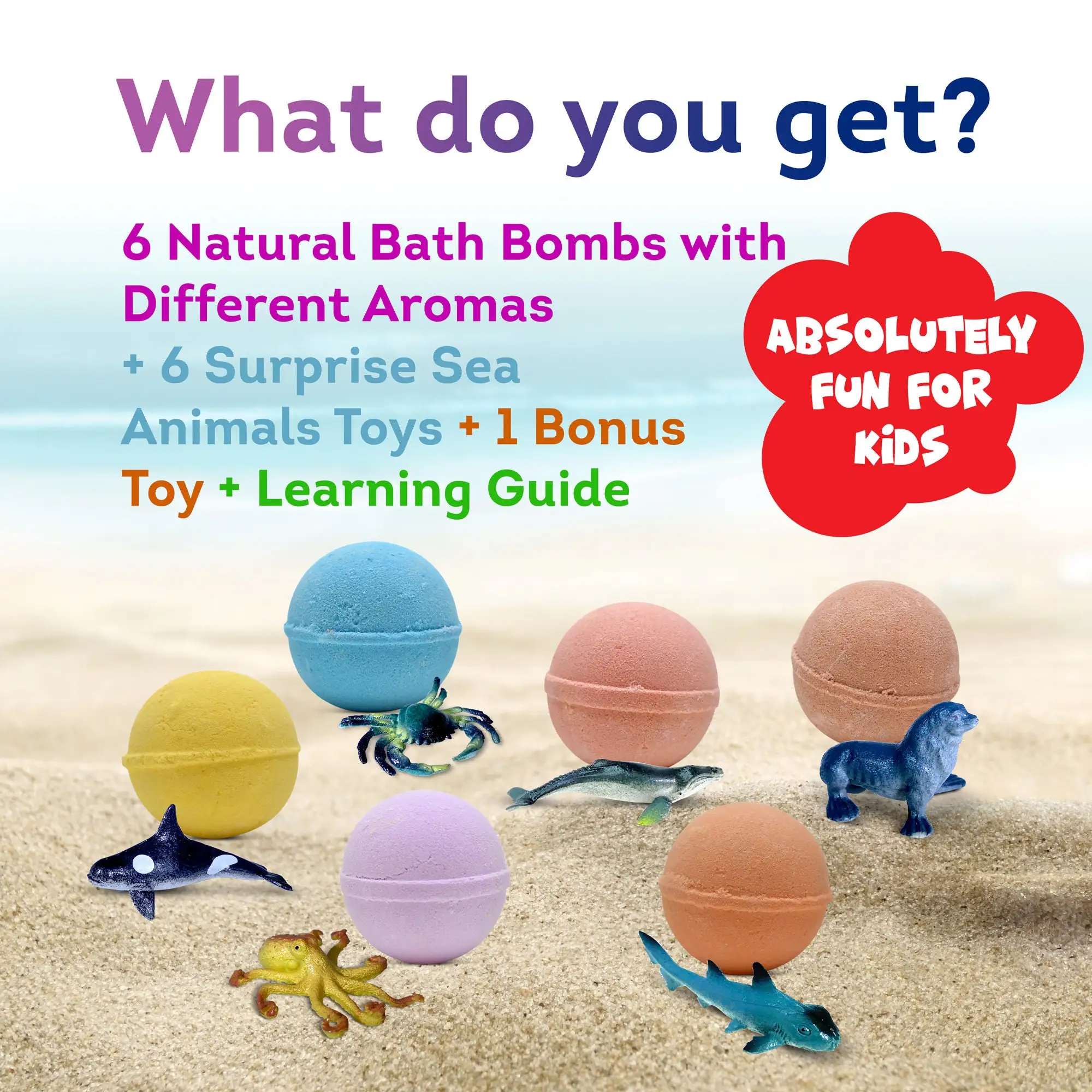 6 Bath Bombs With Sea Animals Toys Inside Buy Bath Bombs For Kids