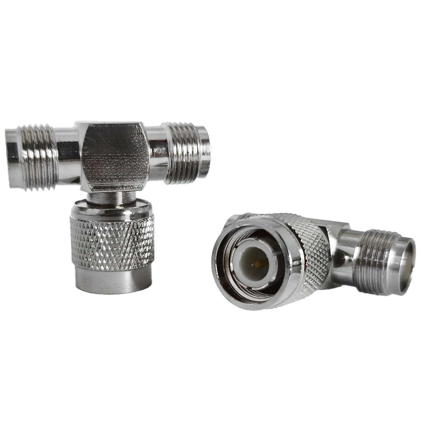 Factory Price TNC-JKK Coaxial Connector Nickel Plating TNC Adapter Connector Male to Female to Female Angle Connector Adapter