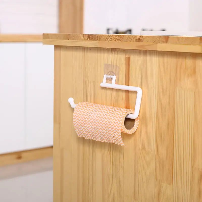 2023 Kitchen Tissue Holder Hanging Toilet Roll Paper Towel Holder Rack Kitchen Bathroom Cabinet Door Hook Holder Organizer