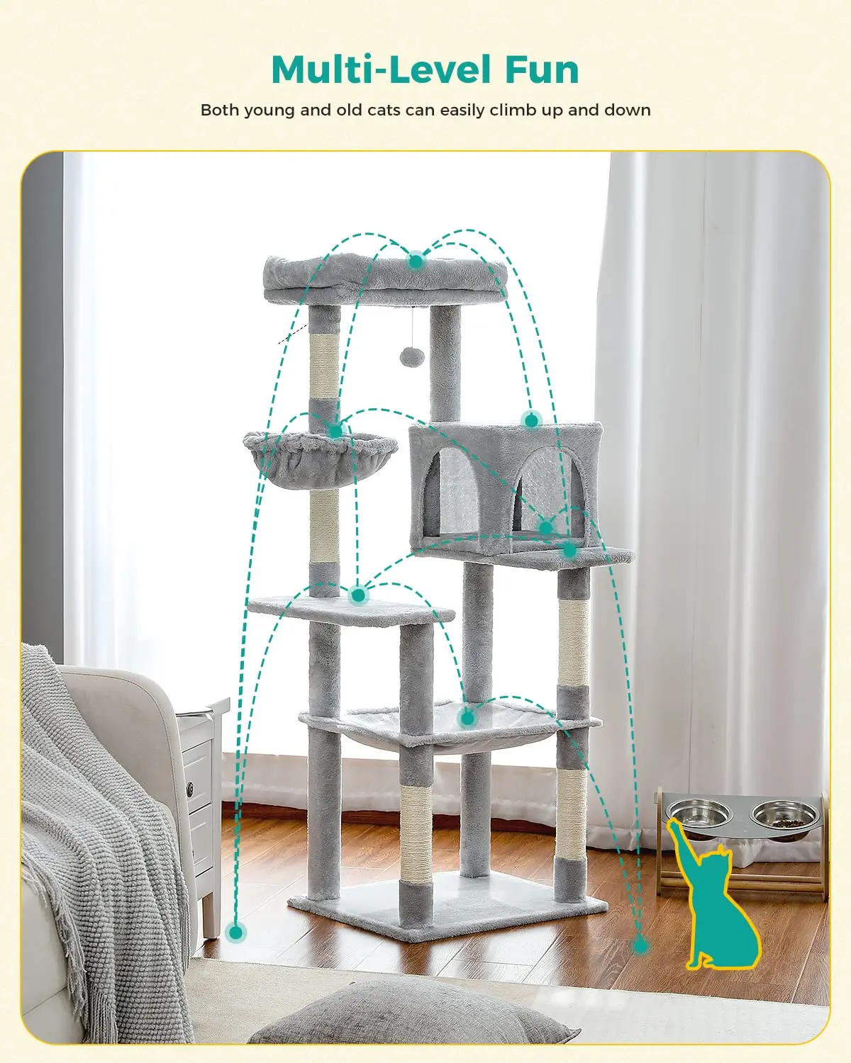 Wholesale Natural Climbing Modern Tree Plush Cat Tower Trees