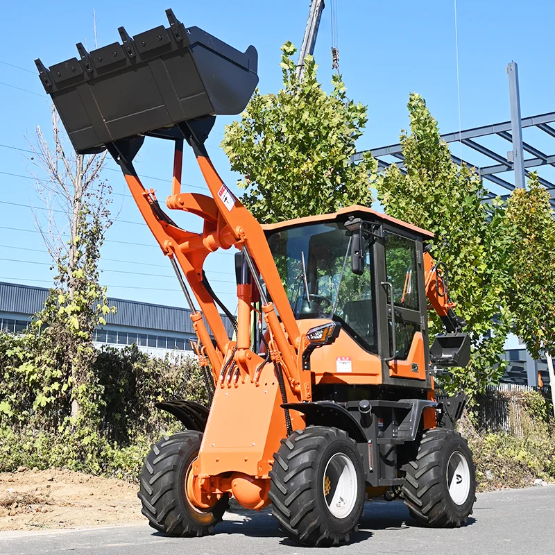 High Quality 4X4 Mini Diesel Tractor with Loader and Backhoe for Sale