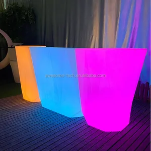 Modern LED Furniture Glowing Waterproof PE Plastic Counter Table for Bar Counters Wine Cellar Counter Table