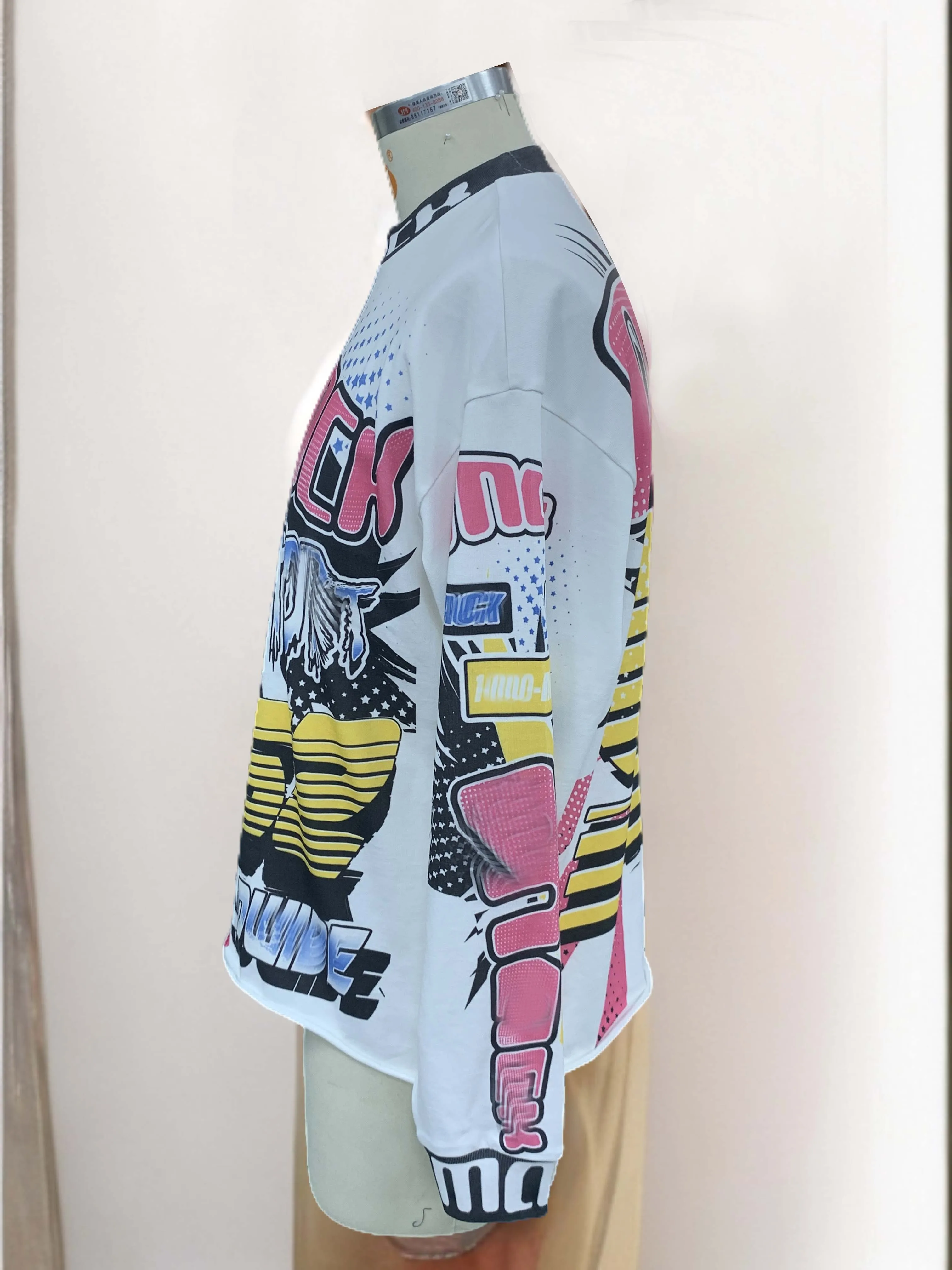Salati Custom Streetwear T-shirt Patchwork All Over Printed Oversized Acid Wash Racing Motocross Jersey Long Sleeve T Shirts Men gallery 2
