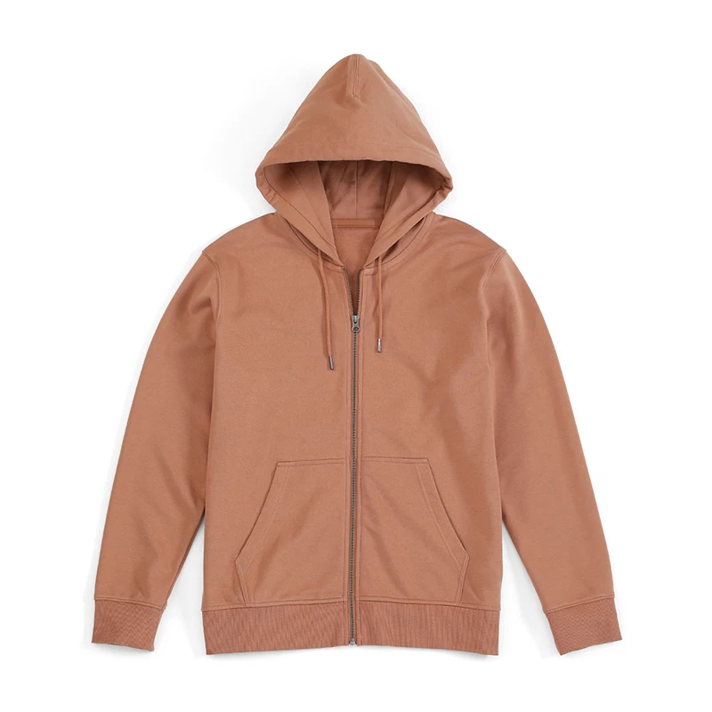 Heavyweight French Terry Plain Blank Zip Up Hoodie Custom Men Full Zip Hoodies Streetwear High