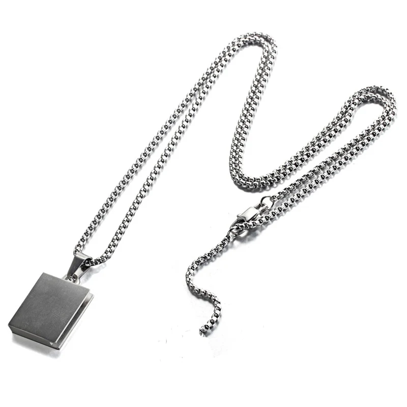 Micro SD Card Holder Necklace Steel Pendant with Hexagon Design