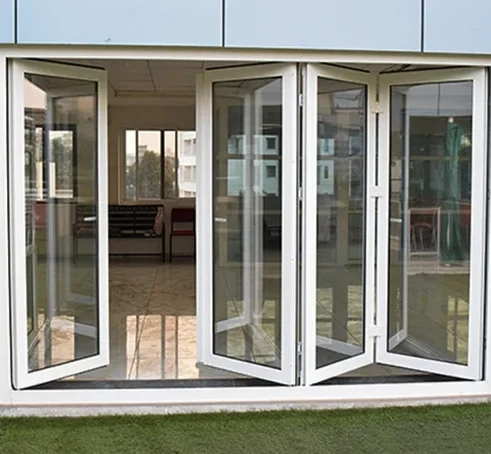 Wholesale Modern French Style Polycarbonate Sliding Folding Door Waterproof Automatic PVC Shower Door Finished for Apartments