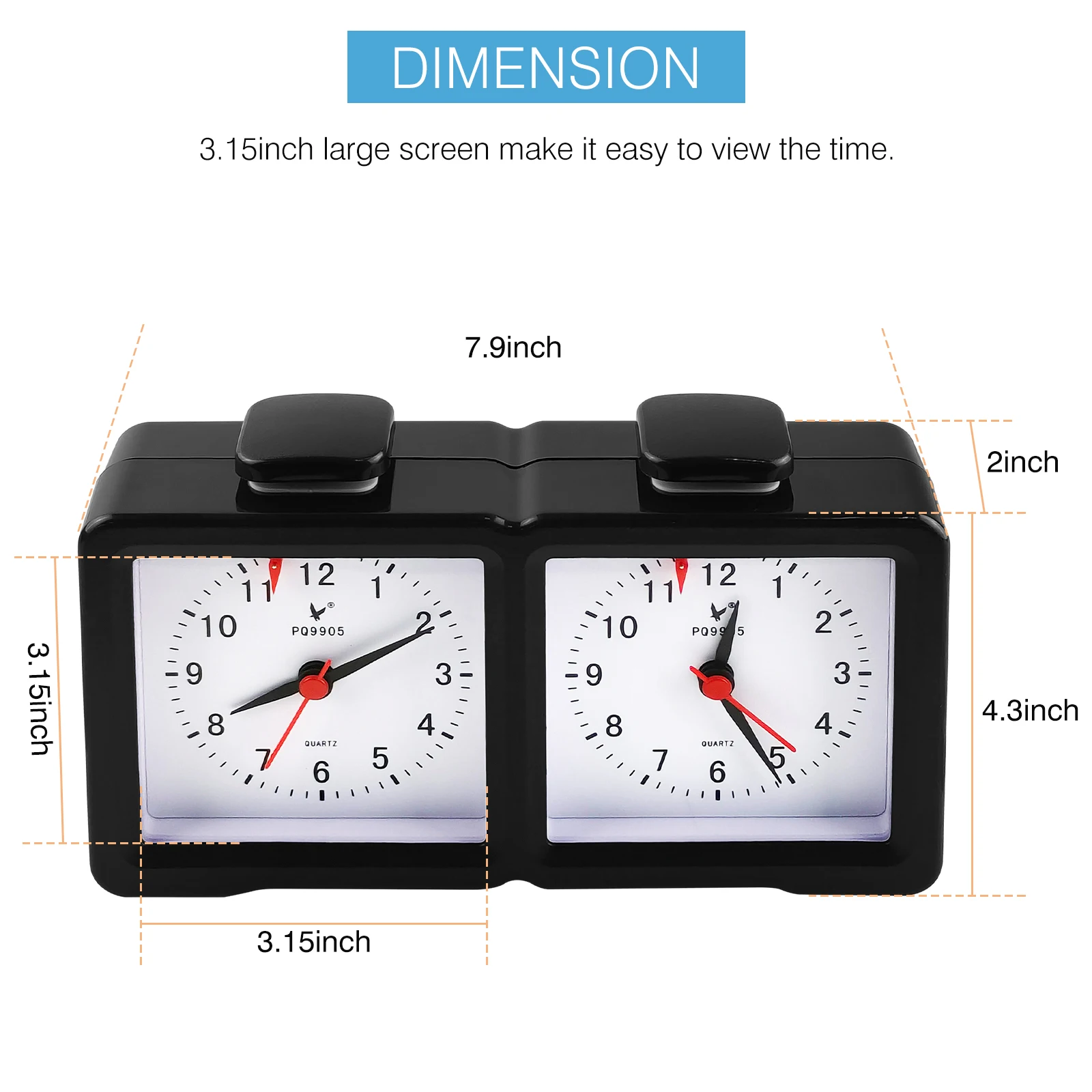 Relógio de xadrez analógico profissional, conjunto de relógio para jogador  de jogo oard com temporizador para até baixo