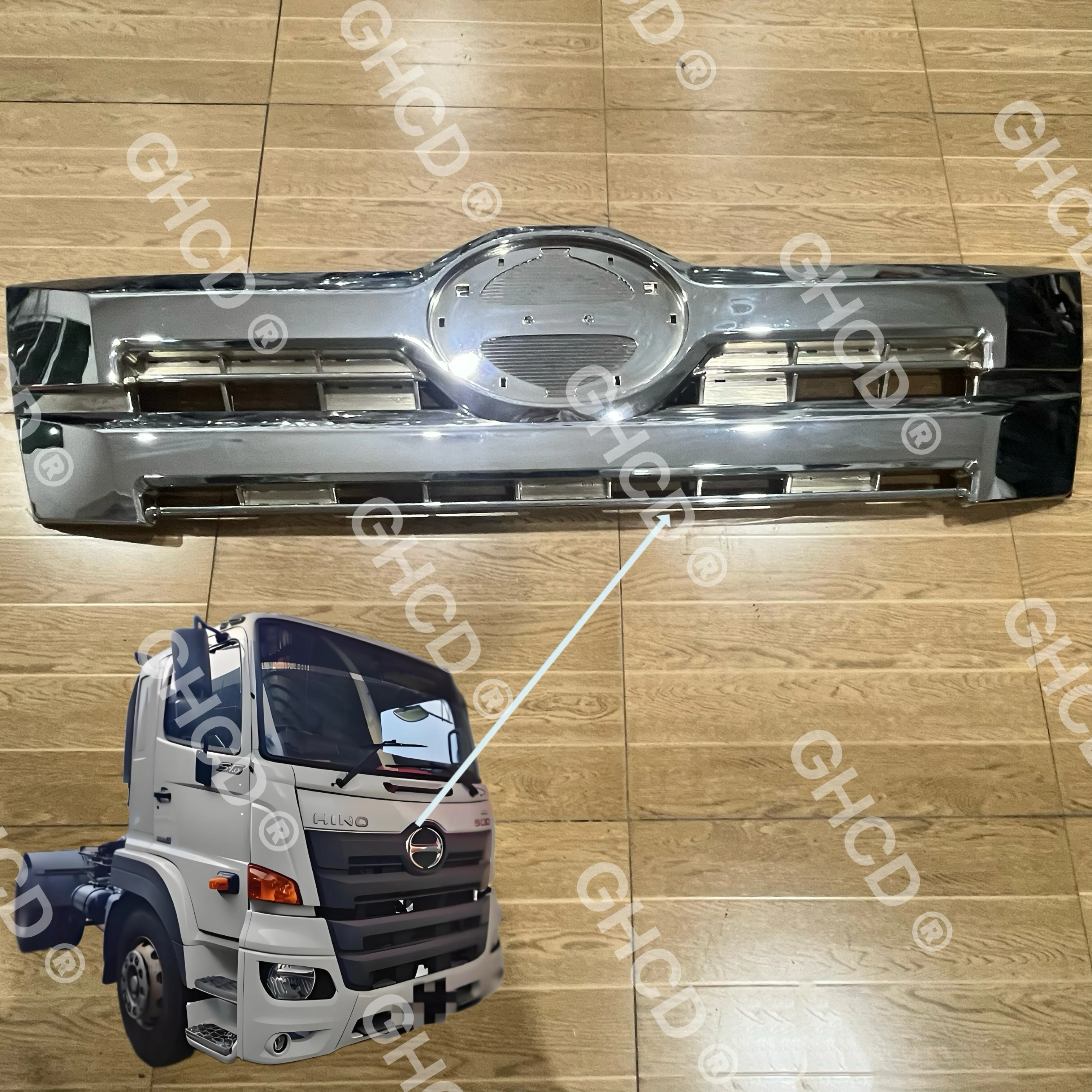 GHCD High Quality/Factory Price Chrome-plated Big Grille for Japanese Truck HINO 500 VICTOR(2014-ON)