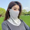 Masque facial protecteur de cou en soie glacée [gris clair]