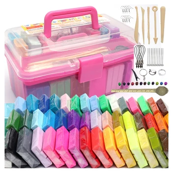 62 Colors Kids Safe DIY Colored Plasticine Oven Bake Clay Set