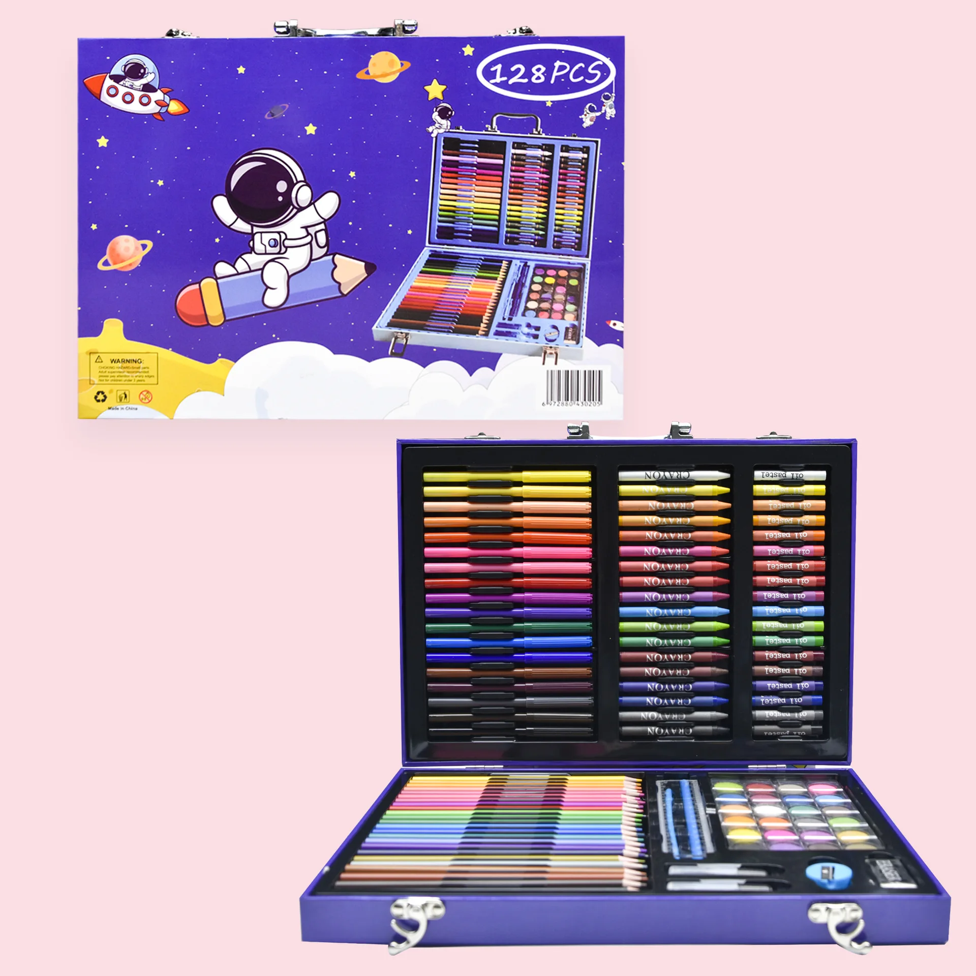 Art Supplies 128pcs Stationery Gift Set Marker Crayons Oil Pastels Color Art Drawing Pencil Art Sets