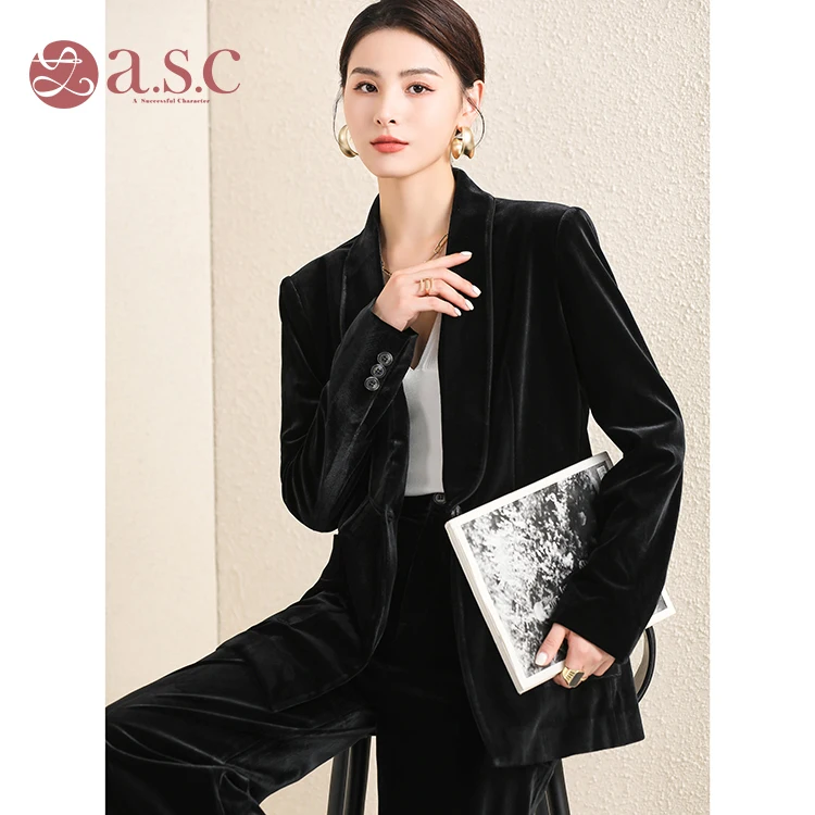 Black Woman Italian Office Blazer 