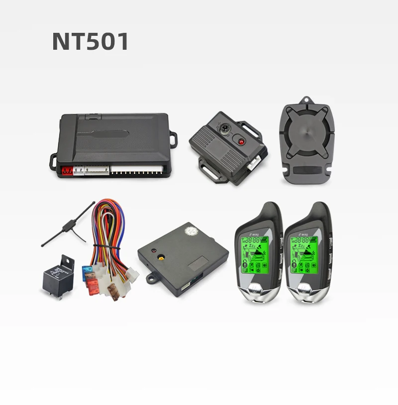 Car Alarms System 12V Two Way Security System Car Alarm With LCD Remote Ultrasonic Sensor Optional