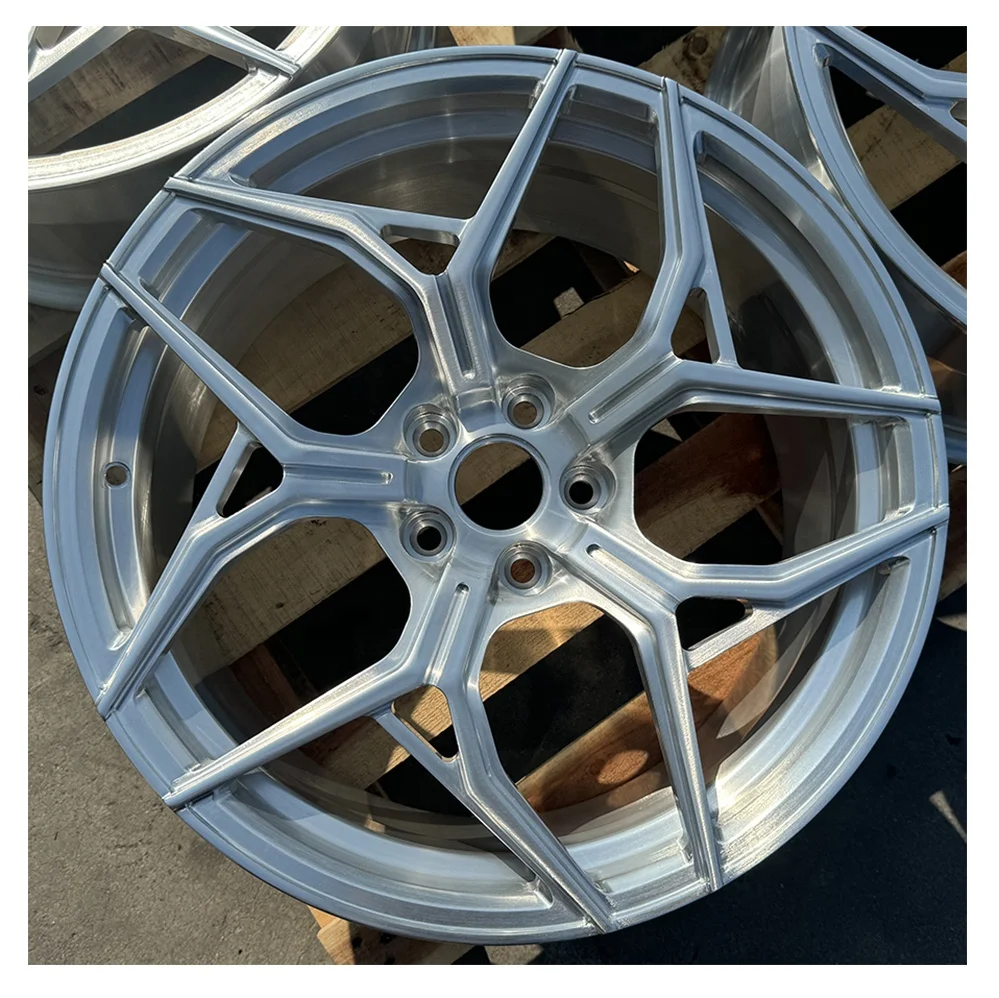 GVICHN custom racing car wheels brushed silver color monoblock wheels 20 21 22 24 inch 5x112 5x120 5x114.3 alloy forged rims