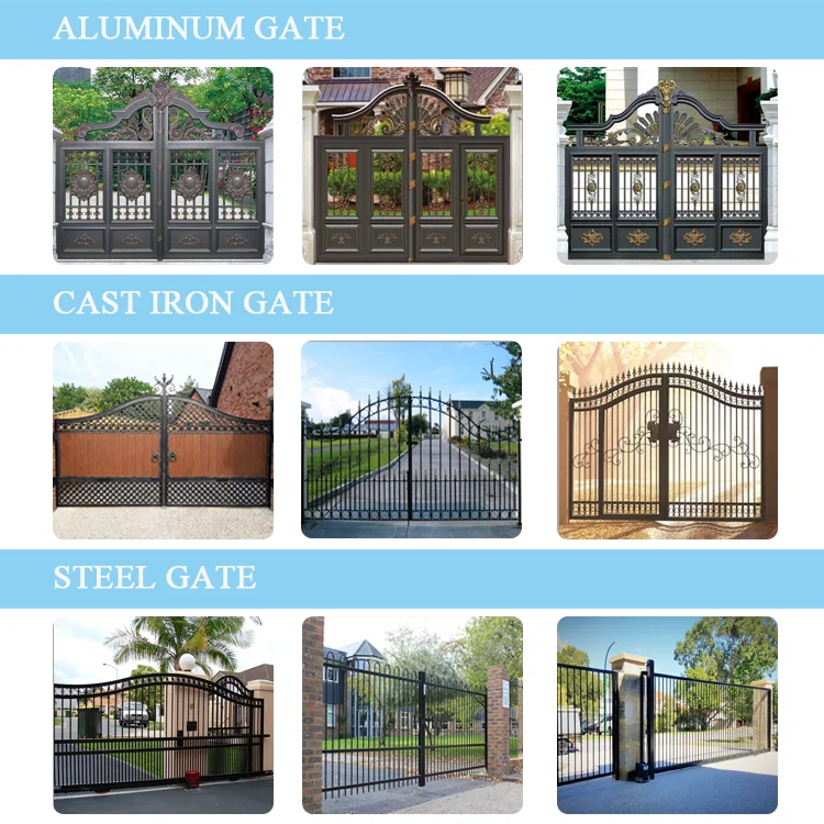 High Quality Galvanized Metal Models Wrought Iron Gates Single Main Door Exterior Iron Gate