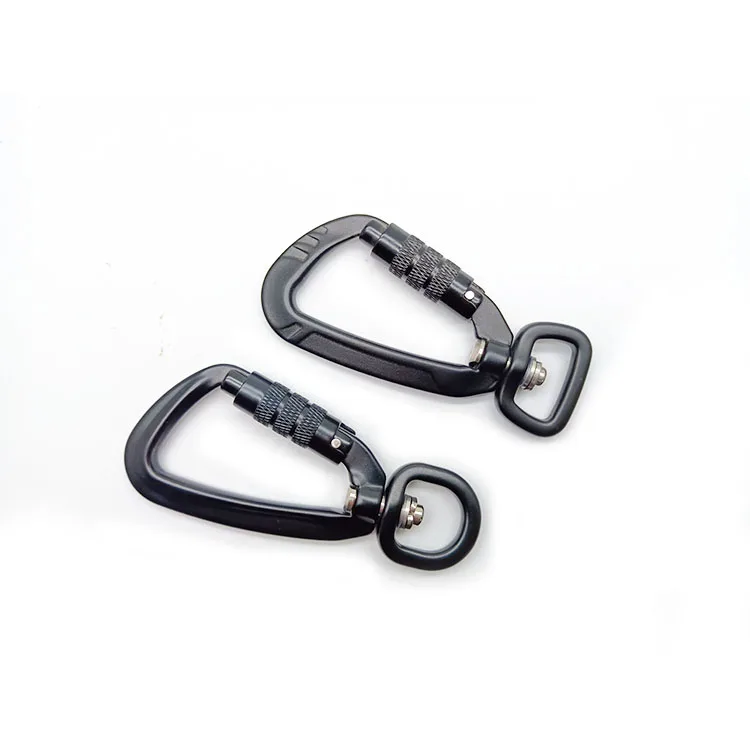 5KN/12KN 360 Swivel Rotating Self-Locking Carabiner Outdoor Camping Hiking Hanging Keychain Dog Leash Rotating Carabiner Hook