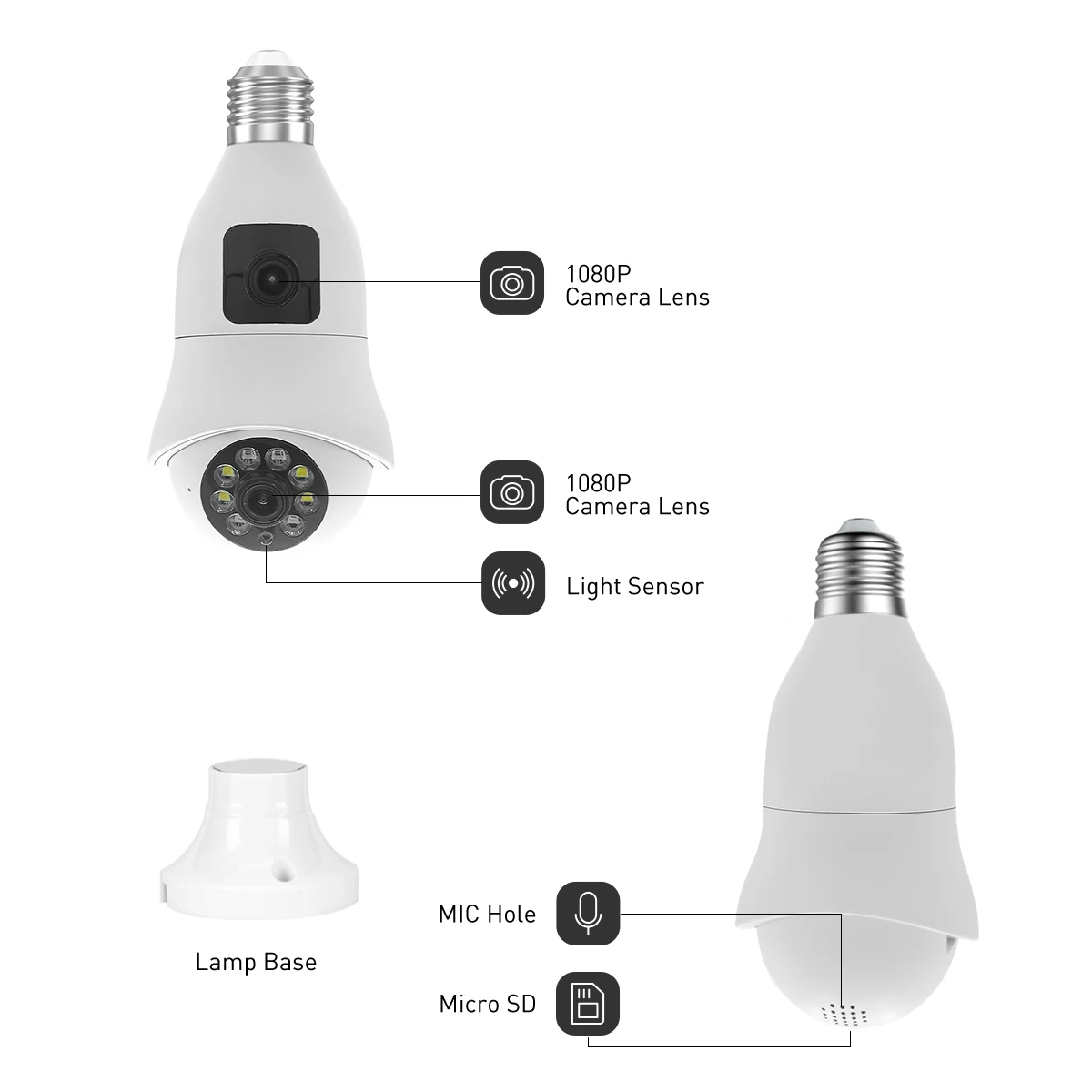 product v380 rvsq005 2mp wifi dual lens bulb camera indoor security camera cctv night vision storage motion detection tf card cloud data-70