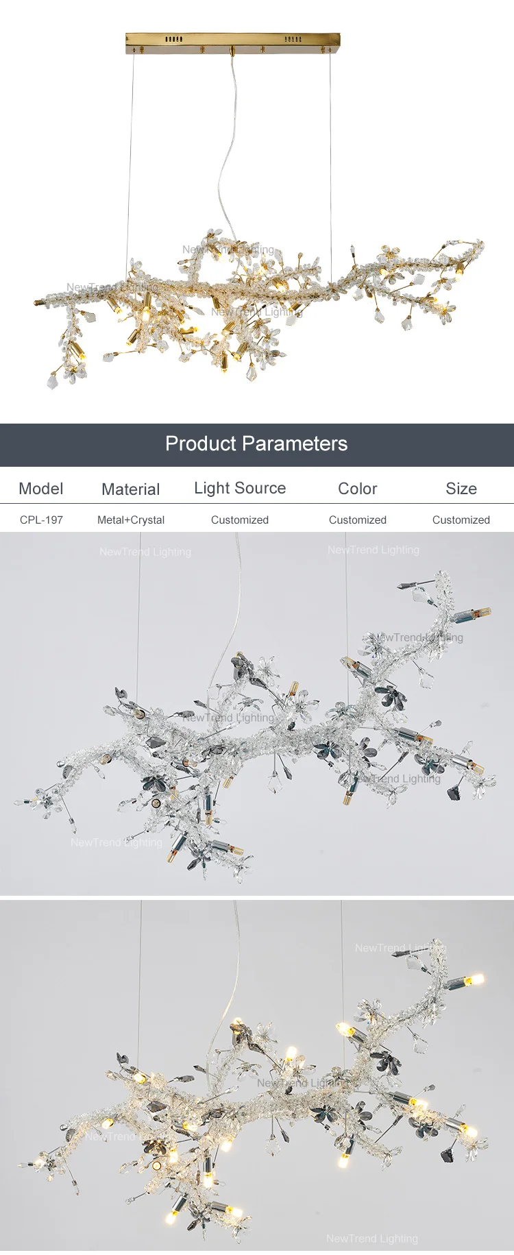 cpl 197 contemporary style indoor decoration hotel villa living room modern crystal branch led chandelier light  -1