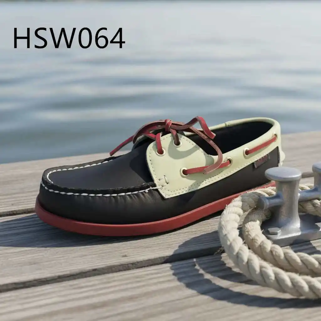 ZYF,Weekend Escape Two-tone Upper Lace up Style Casual Loafer Shoes Authentic Cowhide Non-irritating Moccasins Shoes HSW064