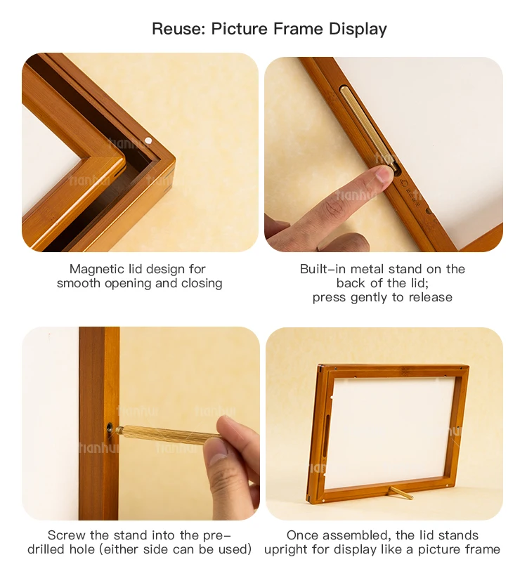 product tianhui bamboo gift box with interchangeable inserts reusable brand packaging-8