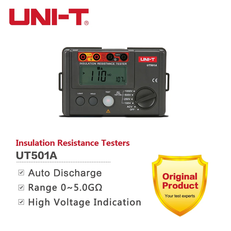 UNI-T絶縁抵抗テスターUT501A1000Vデジタルミリオームメーター5GΩ