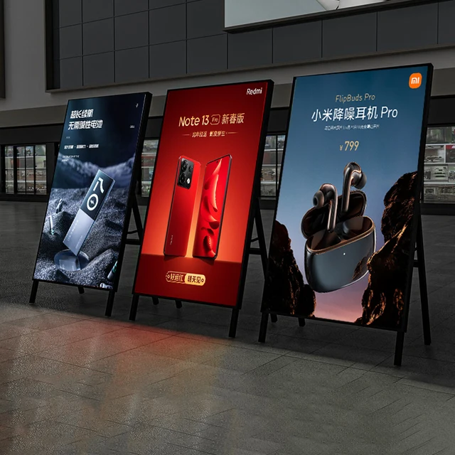 led light box light billboard outdoor charging display stand poster stand vertical floor type