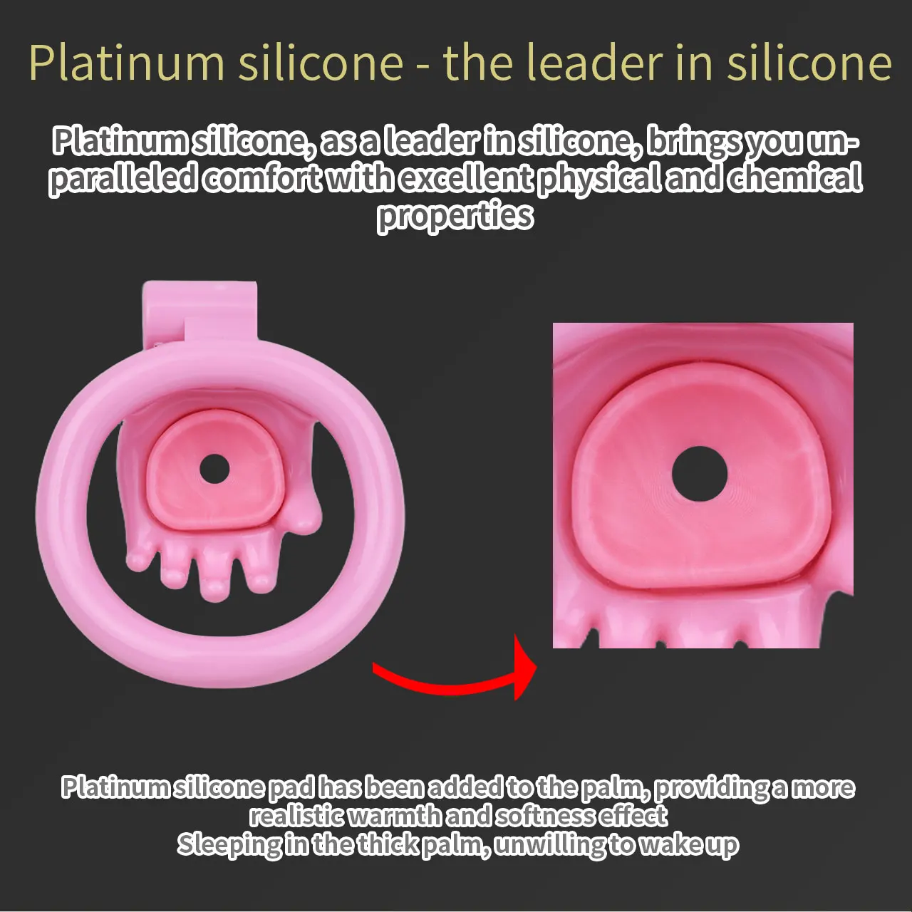 FRRK Pure Pink Black White Palm Shaped Plastic Chastity Cage Lightweight to Wear Cock Cage Security Pass BDSM Sex Toys for Man