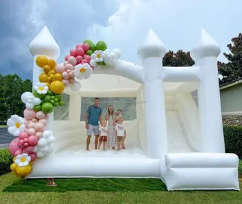 White Inflatable Bounce House Indoor Amusement Equipment Bouncy Castle Jumping Castle Waterslide for Trampoline Park