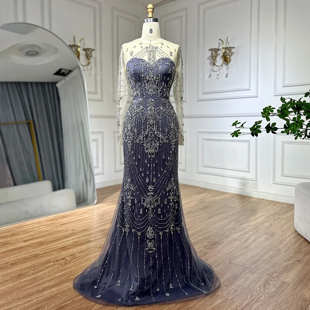 Gorgeous One Shoulder Beaded Purple Satin Long Prom Dresses, Long Beaded Purple Formal Evening Dresses