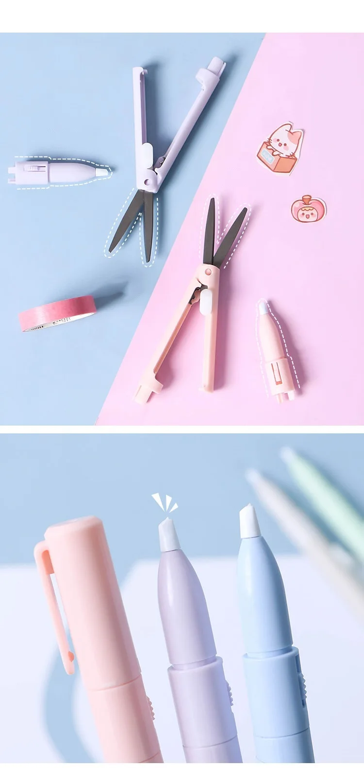Mini Color Folding Scissor Pen Cutter Portable Size Safe Ceramic ...