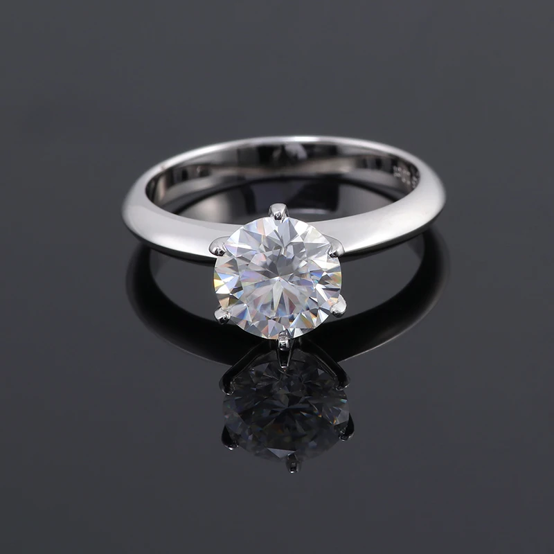 Wholesale Classical 6 Prongs Custom Real 0.54ct Round Def Moissanite