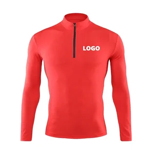 Mens Quarter Zip Pullover Golf 1/4 Zip Sweatshirt Custom logo 1/4 Zip Golf Pullover Training Sports Jersey