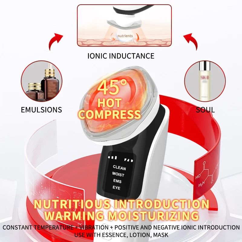 Customizable Handheld Skin Tightening Light Therapy Machine Home Use Facial Massager for Face Nose Lifting Skin Rejuvenation