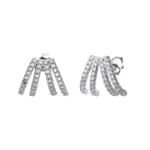 Keiyue Quality 925 Silver Women's Zircon Stud Earrings Trendy Korean for Anniversary Party Gift-Wholesale 925 Silver Jewelry