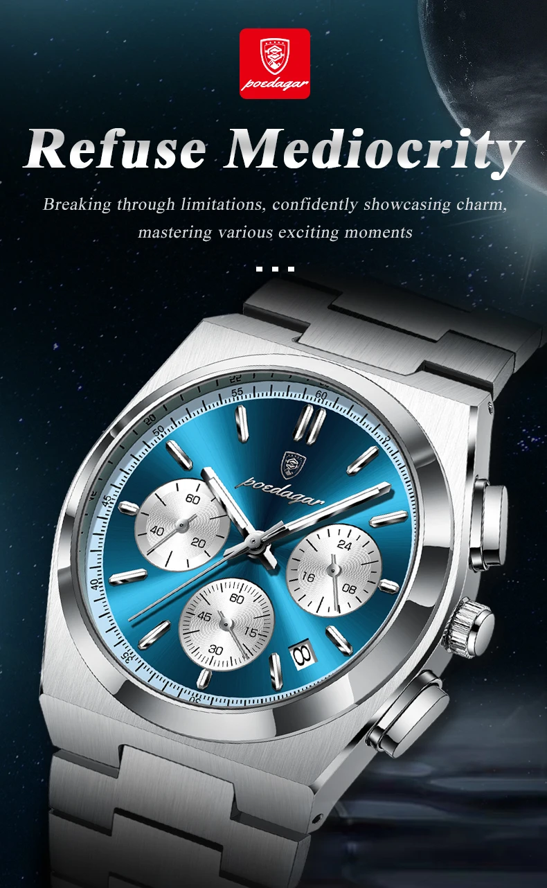 POEDAGAR 970 Luxury Quartz Man's Watch description image
