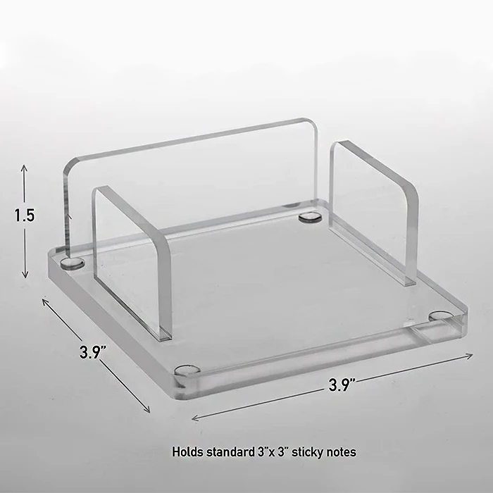 Desktop Open Mouth Clear Acrylic Memo Pads Stand Peerspex Sticky Note Holder for Office Stationery Store