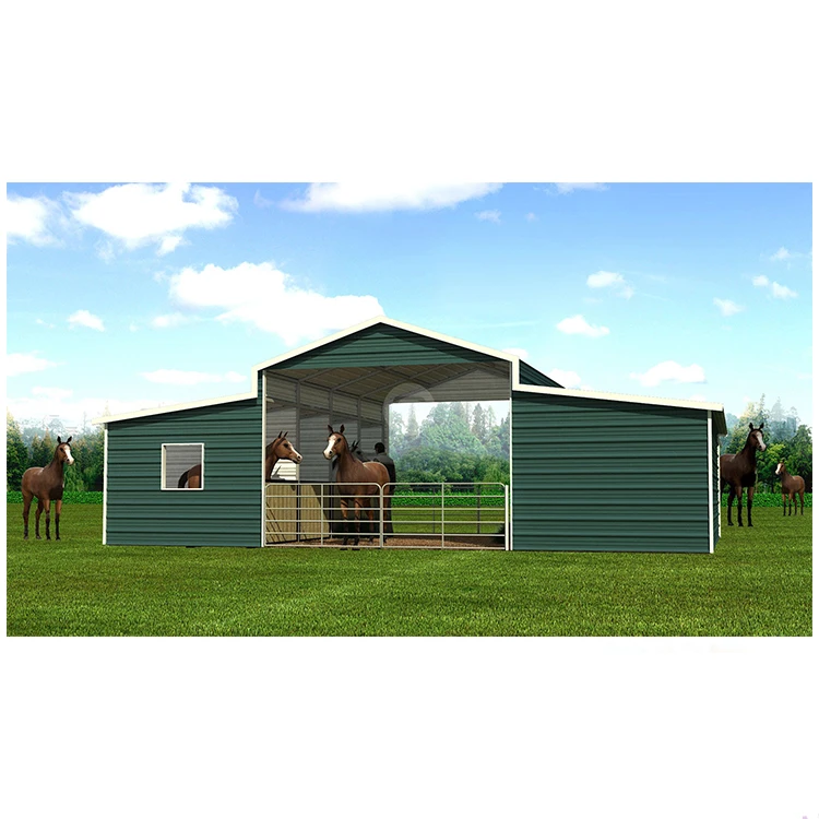 Low Cost Prefab Metal Steel Structure Cowshed / Horse /Sheep Farm Building / Barn / Stable for Sale