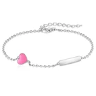 Heart Bracelet Heartbracelet High Quality Luxury Customized Classic Rhodium Plated 925 Sterling Silver Gifts Handmade Pink Small Enamel Heart Bracelet Women