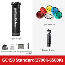 INKEE GC150 Portable 150W Two-Color Temperature Flashlight for